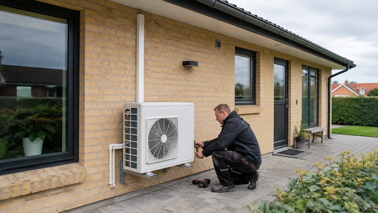 Montering af luft til luft varmepumpe ved dansk bolig